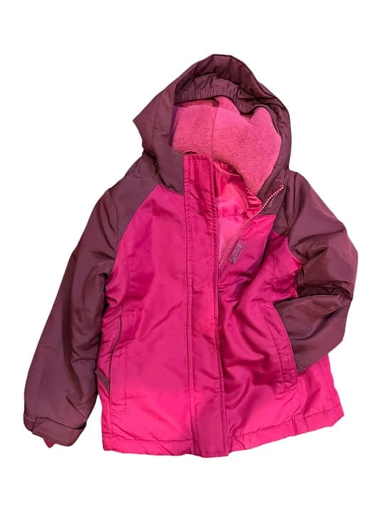 The Children’s Place Girls Pink Burgundy Hooded Puffer Winter Coat XS 4 - Thumbnail 9