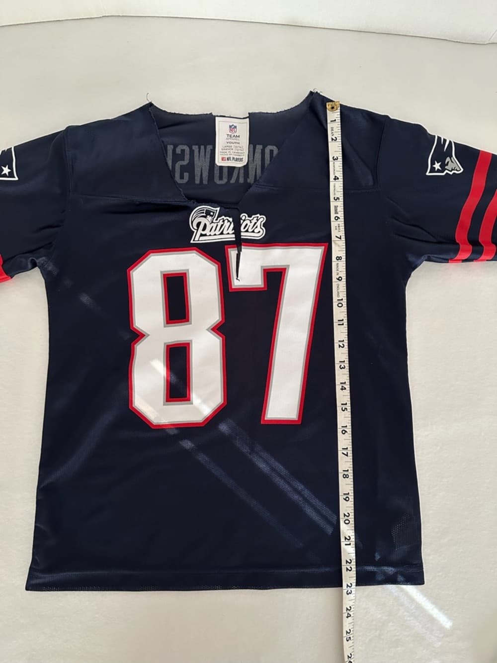 NFL New England Patriots #87 Gronkowski Jersey Youth Large 12-14 SEE NOTES - Thumbnail 5