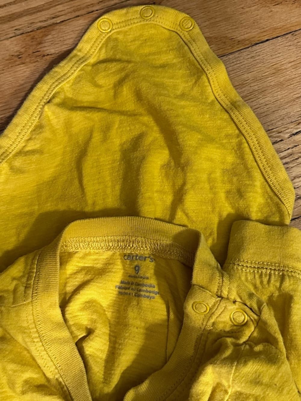 Carter’s Daddy’s Sidekick Yellow Long Sleeve Baby Bodysuit Size 9M Dad Fathers - Thumbnail 3