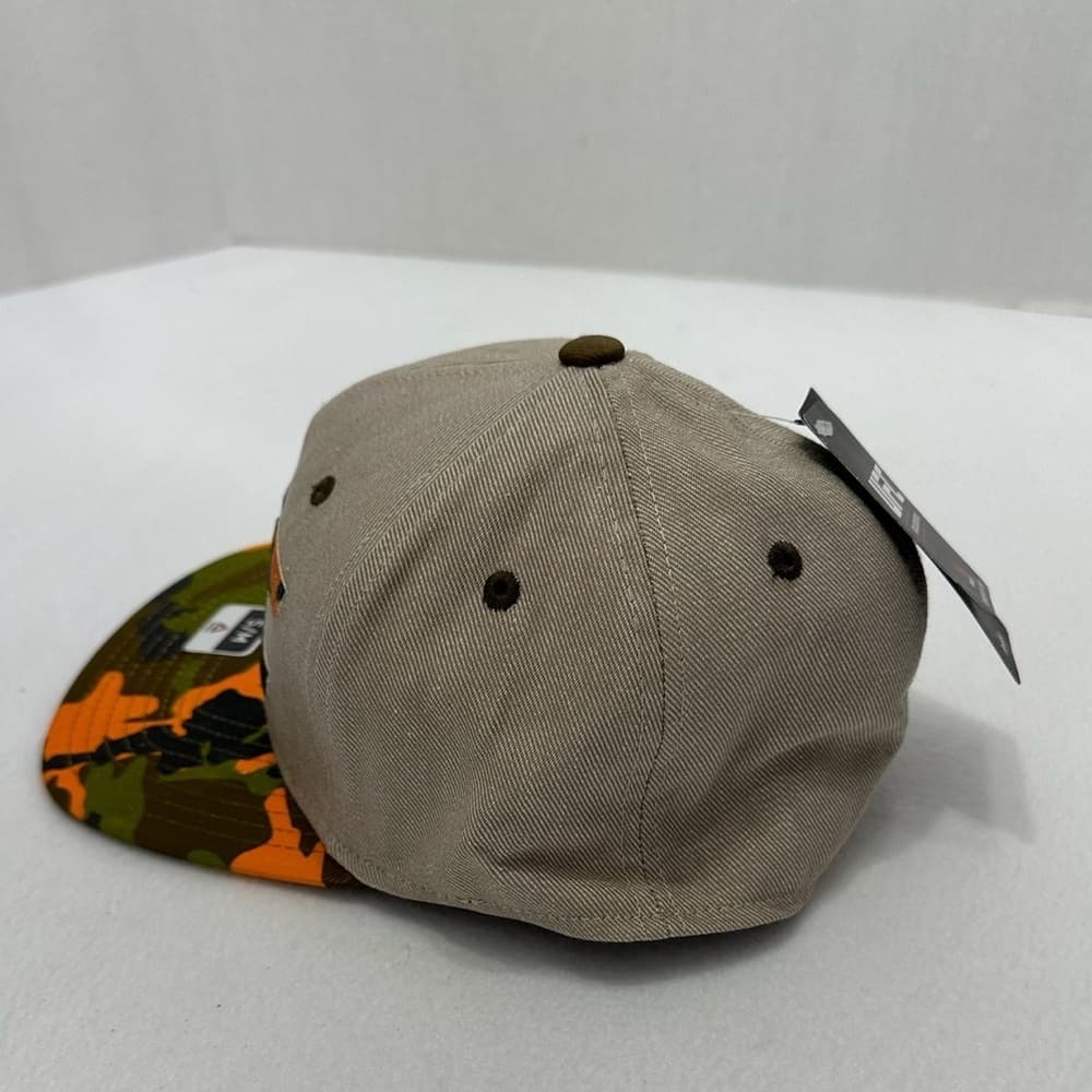 UFC X Reebok Camo Khaki Orange Flat Brim Flex SnapBack Hat RARE LE Deadstock S/M - Thumbnail 8