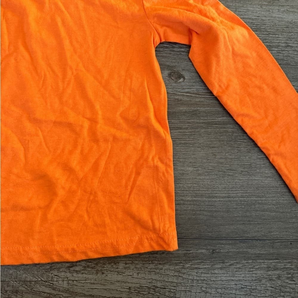 Rae Dunn Trick or Treat Halloween Pumpkin Long Sleeve Orange Tee T-shirt Kids 5 - Thumbnail 2