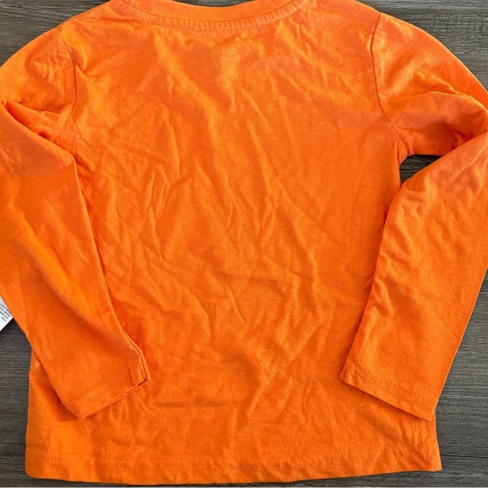 Rae Dunn Trick or Treat Halloween Pumpkin Long Sleeve Orange Tee T-shirt Kids 5 - Thumbnail 3