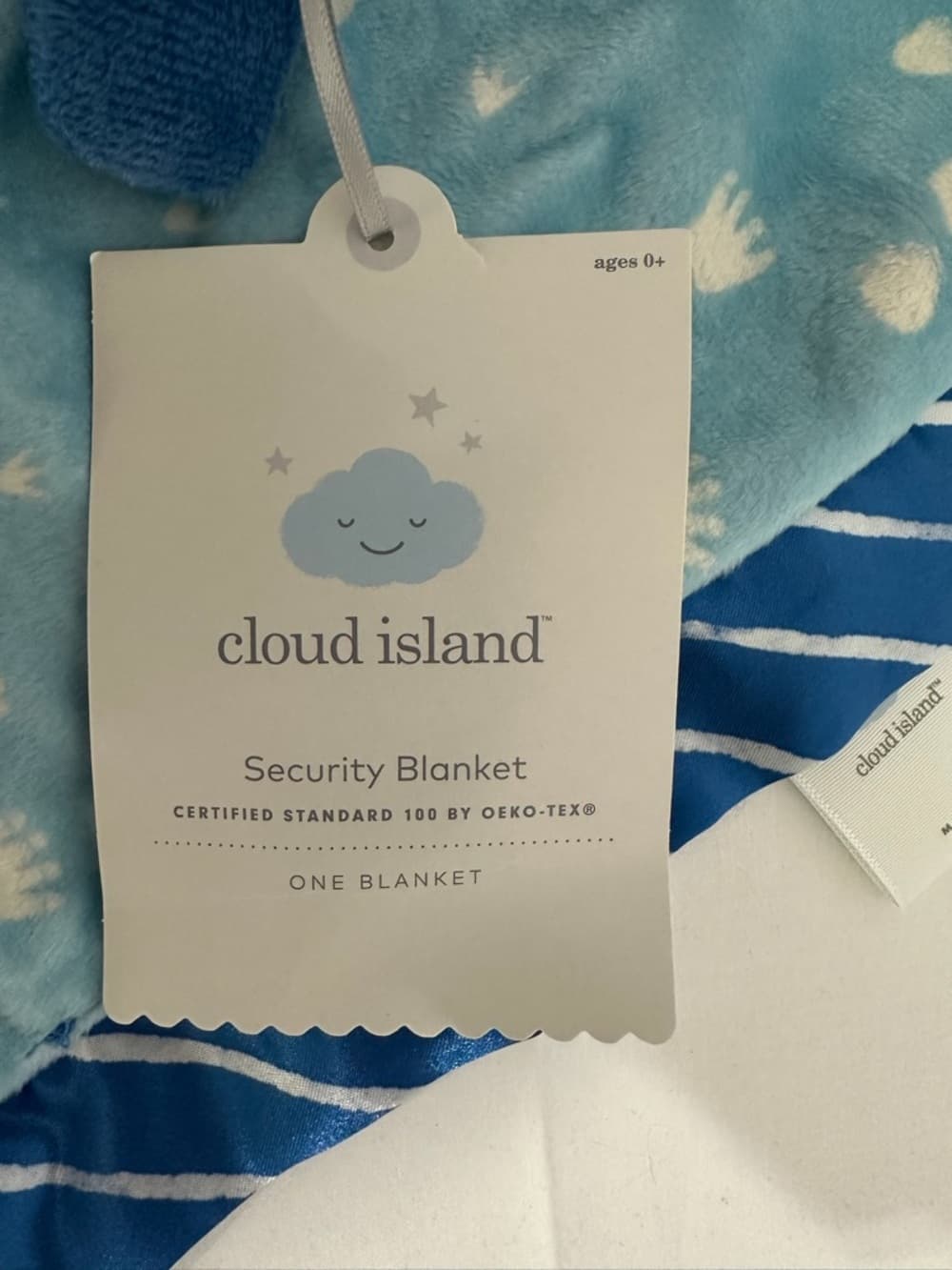 NWT Cloud Island Blue Dinosaur Baby Security Blanket Lovey Plush Gift Idea - Thumbnail 2