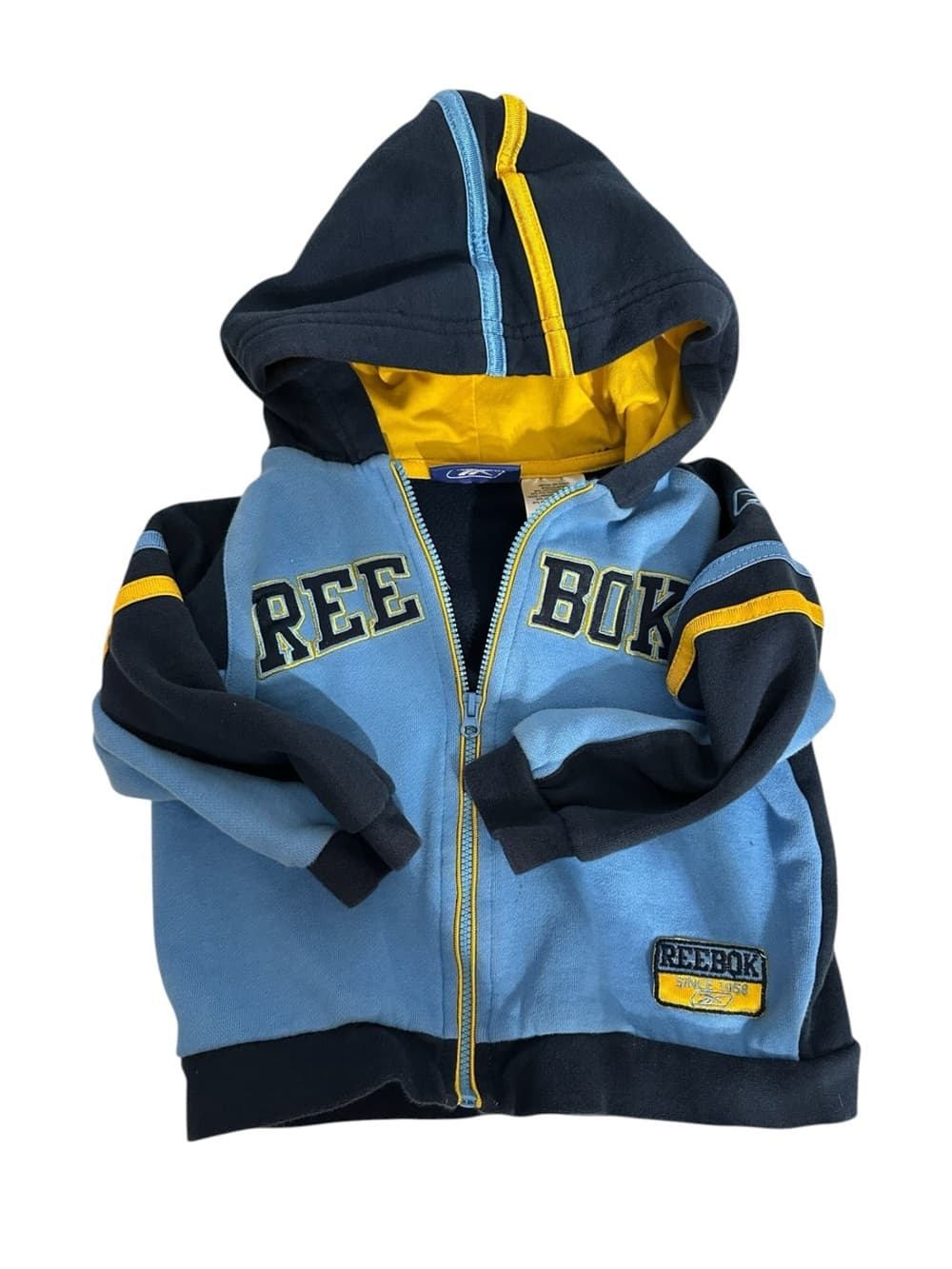 Reebok Baby Boy Blue Navy Zip Hoodie Sweatshirt Jacket 24 Months Streetwear - Thumbnail 9
