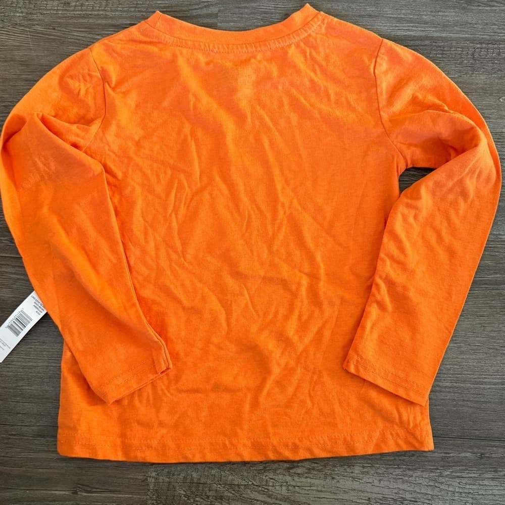 Rae Dunn Trick or Treat Halloween Pumpkin Long Sleeve Orange Tee T-shirt Kids 5 - Thumbnail 4