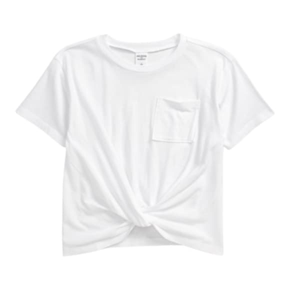 NWT Melrose And Market White Twist Front Crop Tee Kids Size Large (10/12) - Thumbnail 9