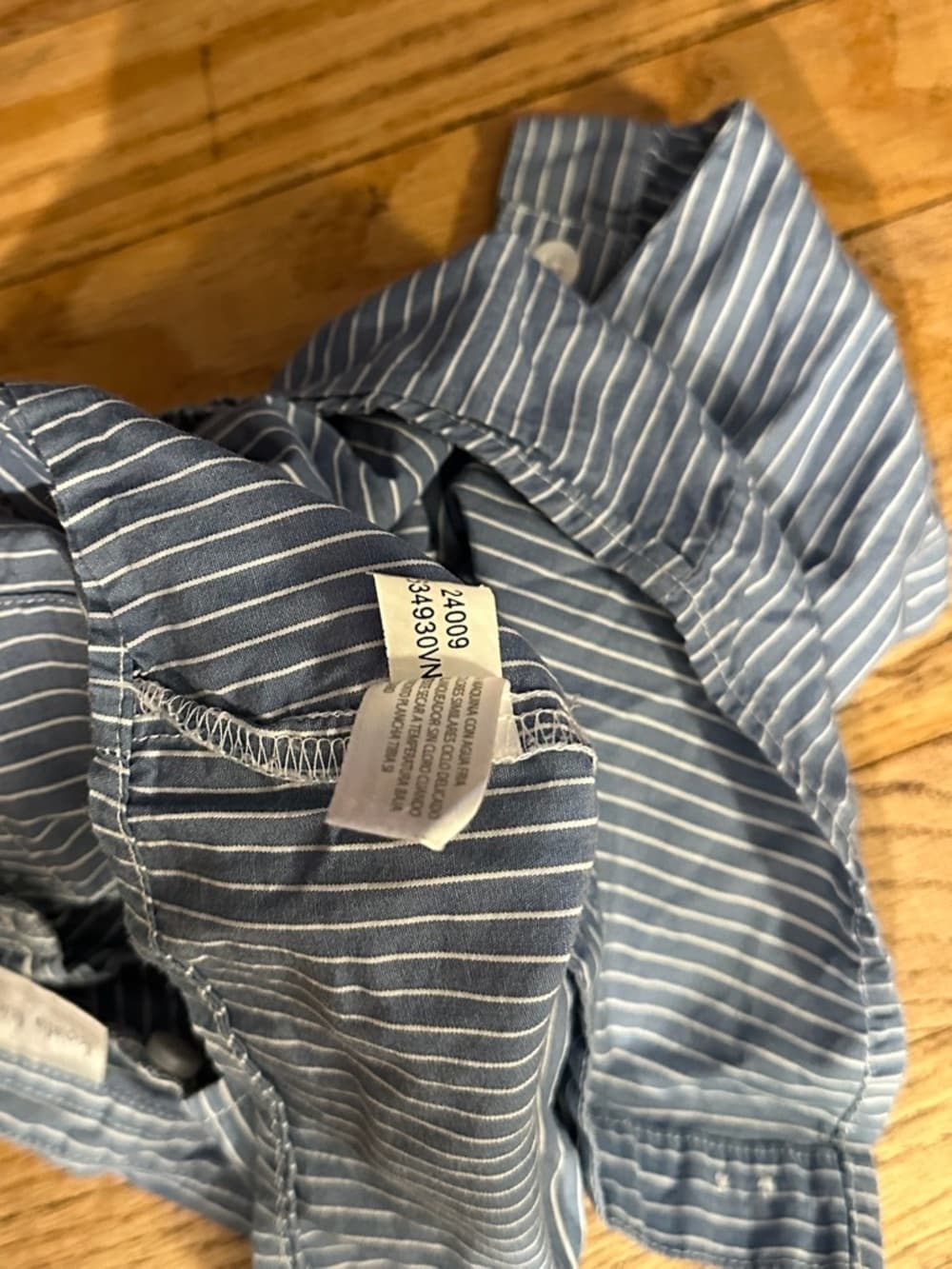 Koala Kids Blue White Stripe Button Down Shirt Toddler 12 Months Preppy - Thumbnail 4