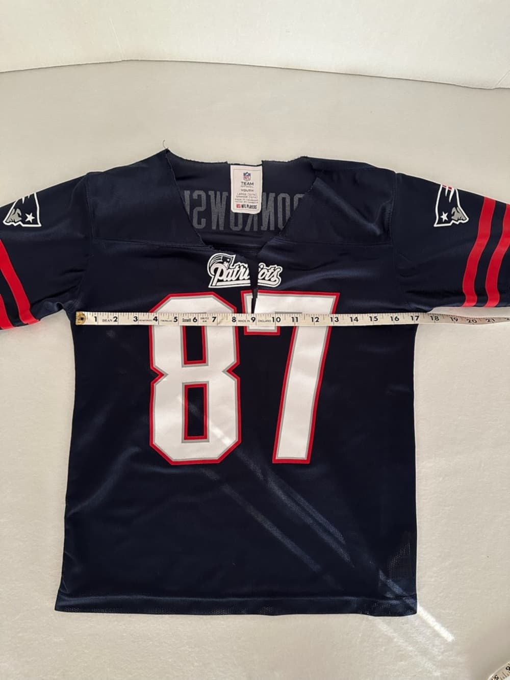 NFL New England Patriots #87 Gronkowski Jersey Youth Large 12-14 SEE NOTES - Thumbnail 2