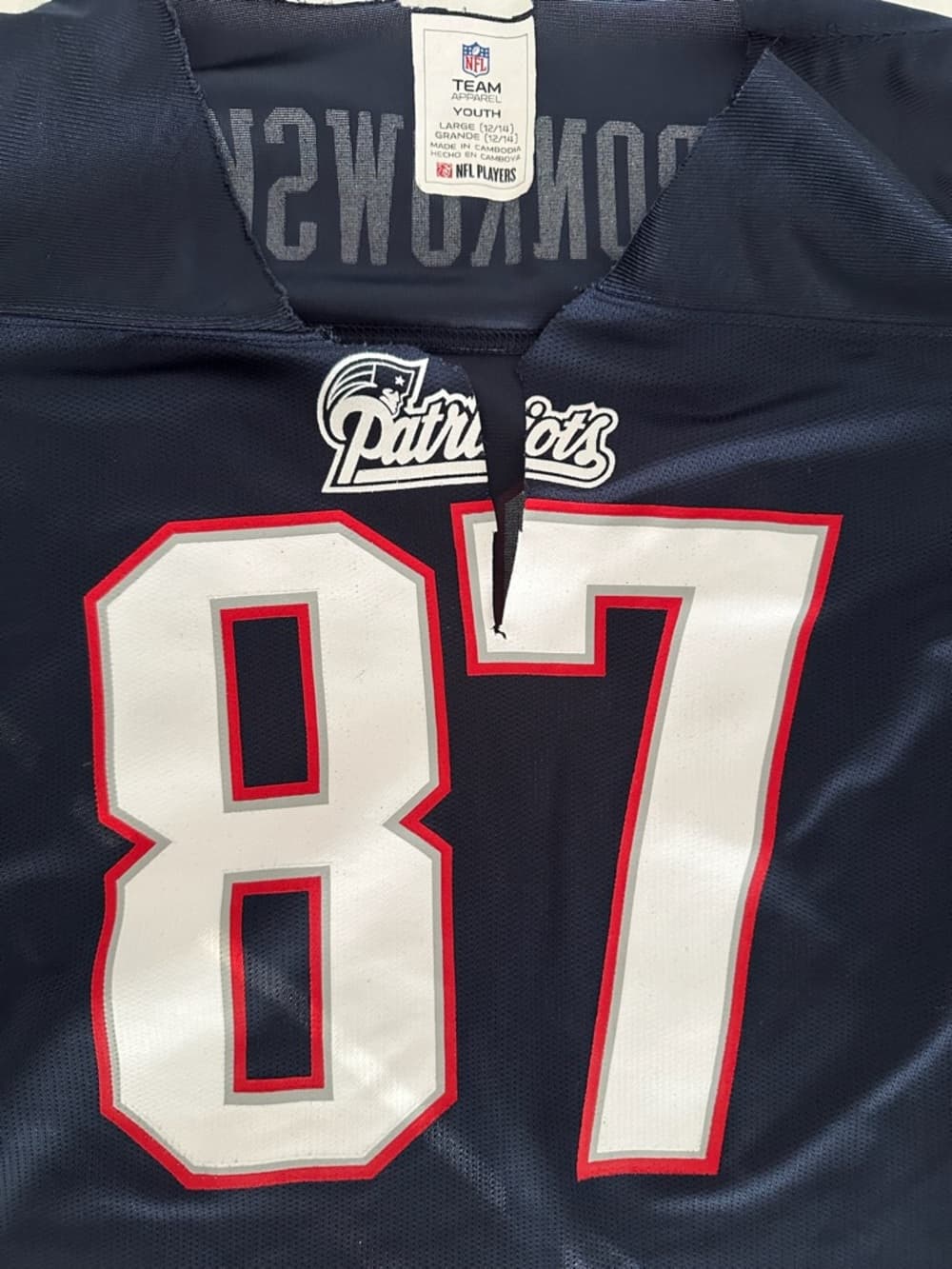 NFL New England Patriots #87 Gronkowski Jersey Youth Large 12-14 SEE NOTES