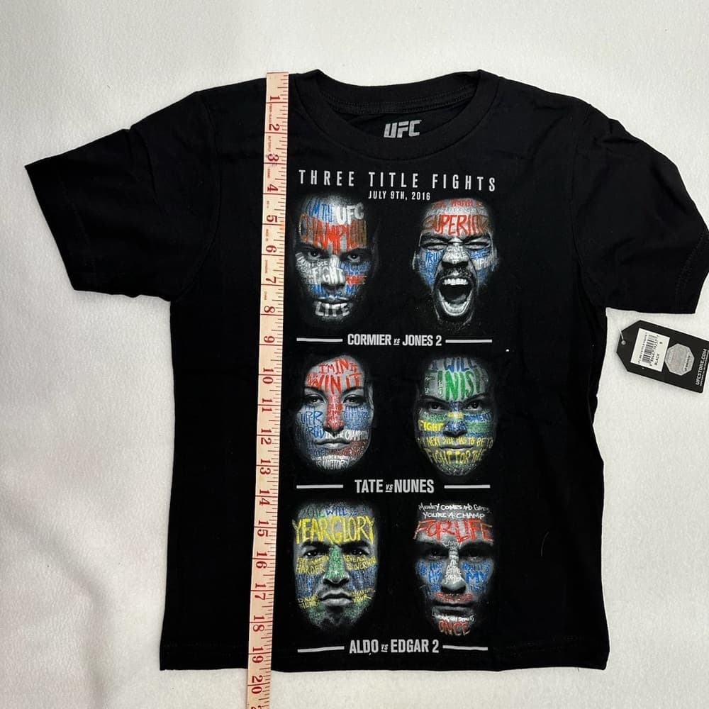 NWT UFC 200 KIDS Three Title Fights Deadstock Tee Cormier Jones Tate Nunes Edgar - Thumbnail 7