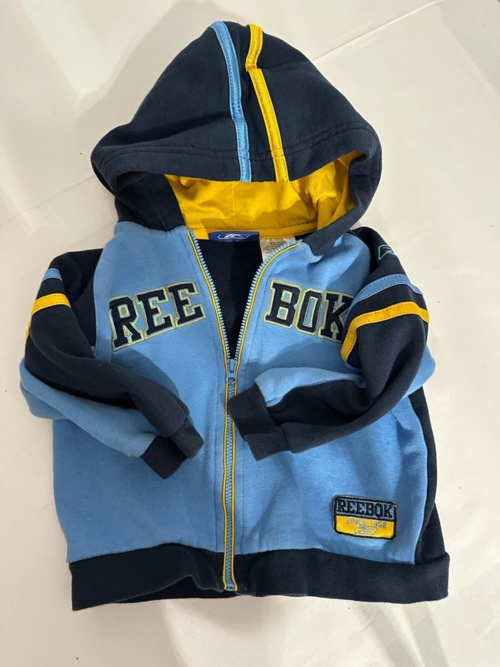 Reebok Baby Boy Blue Navy Zip Hoodie Sweatshirt Jacket 24 Months Streetwear - Thumbnail 5