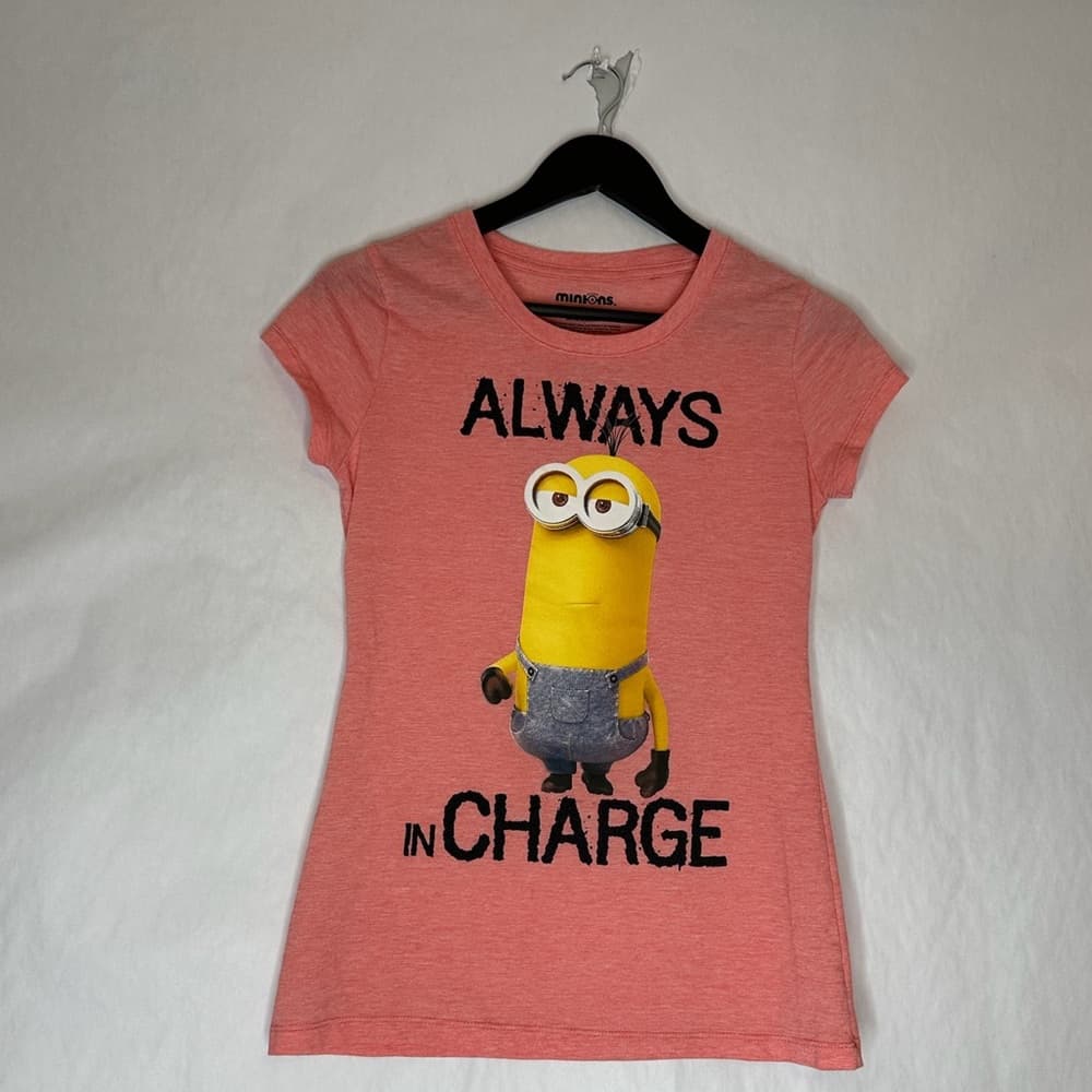 Minions Despicable Me “Always in Charge” Graphic Tee Size Youth Medium (7-9) - Thumbnail 2