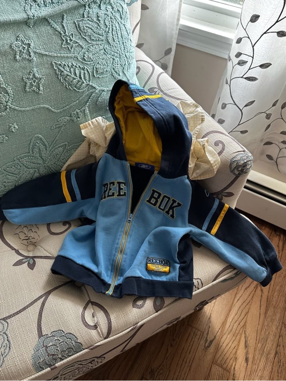 Reebok Baby Boy Blue Navy Zip Hoodie Sweatshirt Jacket 24 Months Streetwear - Thumbnail 4