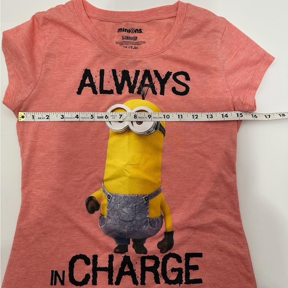 Minions Despicable Me “Always in Charge” Graphic Tee Size Youth Medium (7-9) - Thumbnail 4