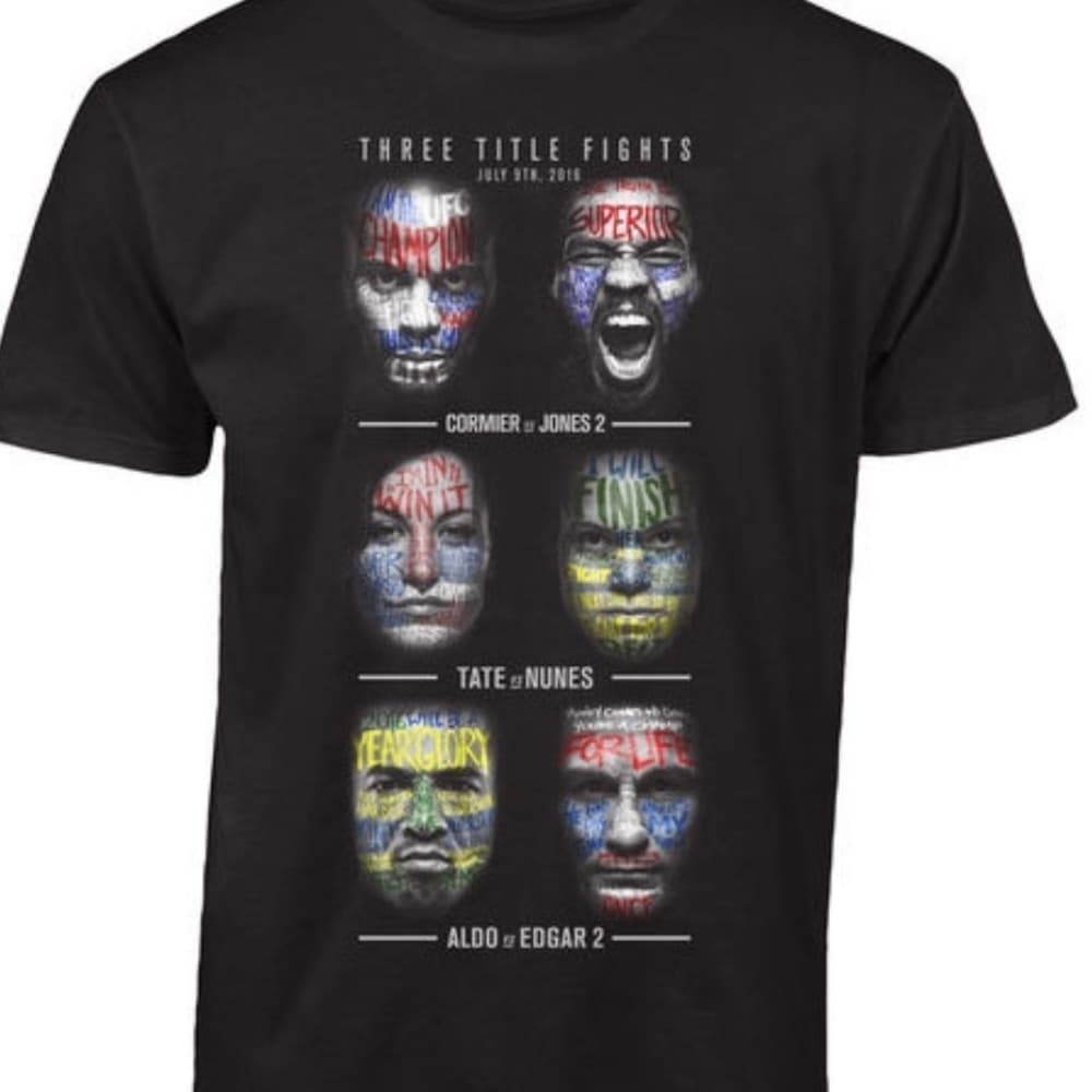 NWT UFC 200 KIDS Three Title Fights Deadstock Tee Cormier Jones Tate Nunes Edgar - Thumbnail 6