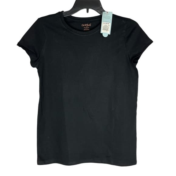 NWT Cat & Jack Black Basic Tee Youth XL (14/16) Short Sleeve Minimal Schoolwear - Thumbnail 9