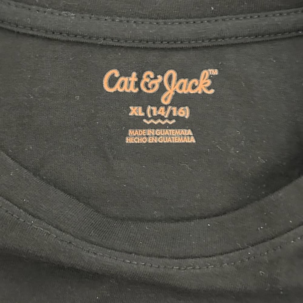 NWT Cat & Jack Black Basic Tee Youth XL (14/16) Short Sleeve Minimal Schoolwear - Thumbnail 5