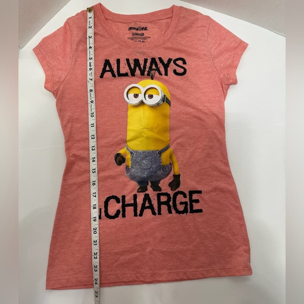 Minions Despicable Me “Always in Charge” Graphic Tee Size Youth Medium (7-9) - Thumbnail 3