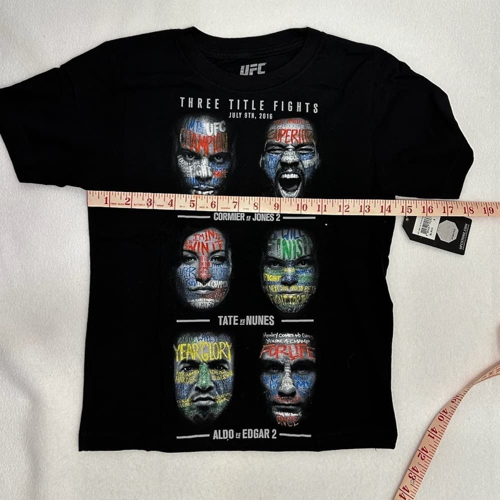 NWT UFC 200 KIDS Three Title Fights Deadstock Tee Cormier Jones Tate Nunes Edgar - Thumbnail 8
