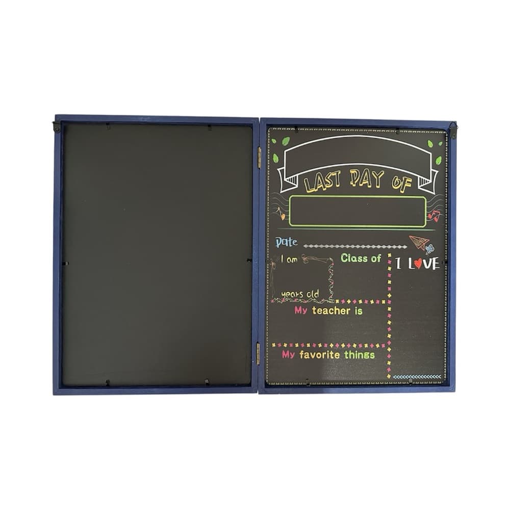 NIB First Last Day of School Folding Double Sided Chalkboard Photo Prop Blue - Thumbnail 10