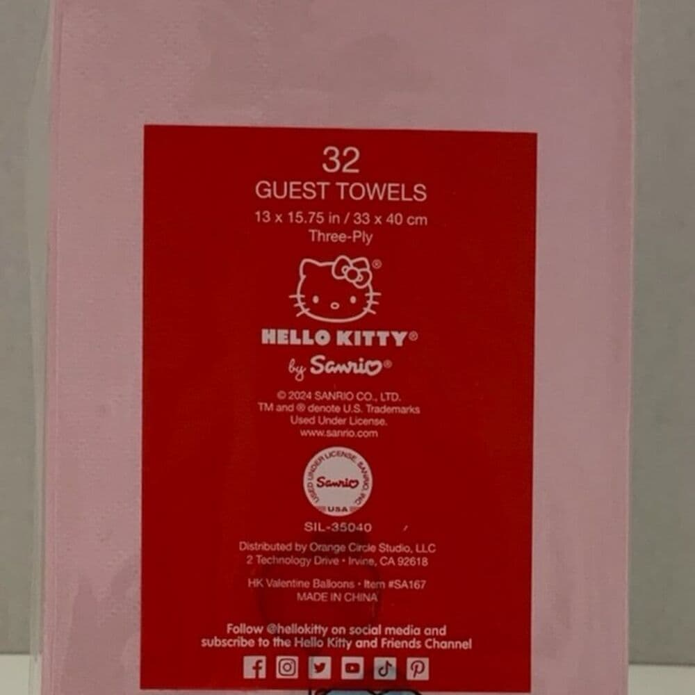 Hello Kitty Love is in the Air Napkins 32 Pack Decorative Guest Towels Sanrio - Thumbnail 3