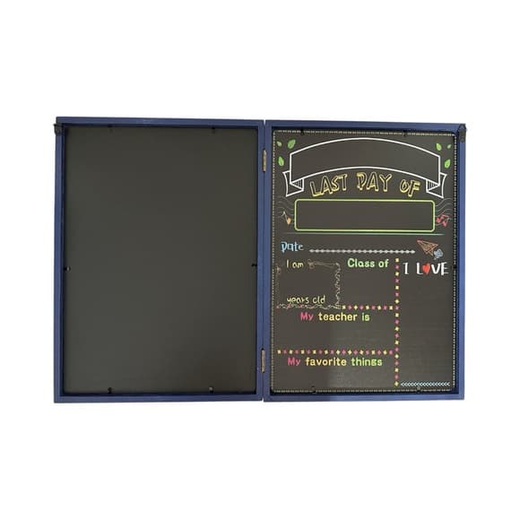 NIB First Last Day of School Folding Double Sided Chalkboard Photo Prop Blue - Thumbnail 11