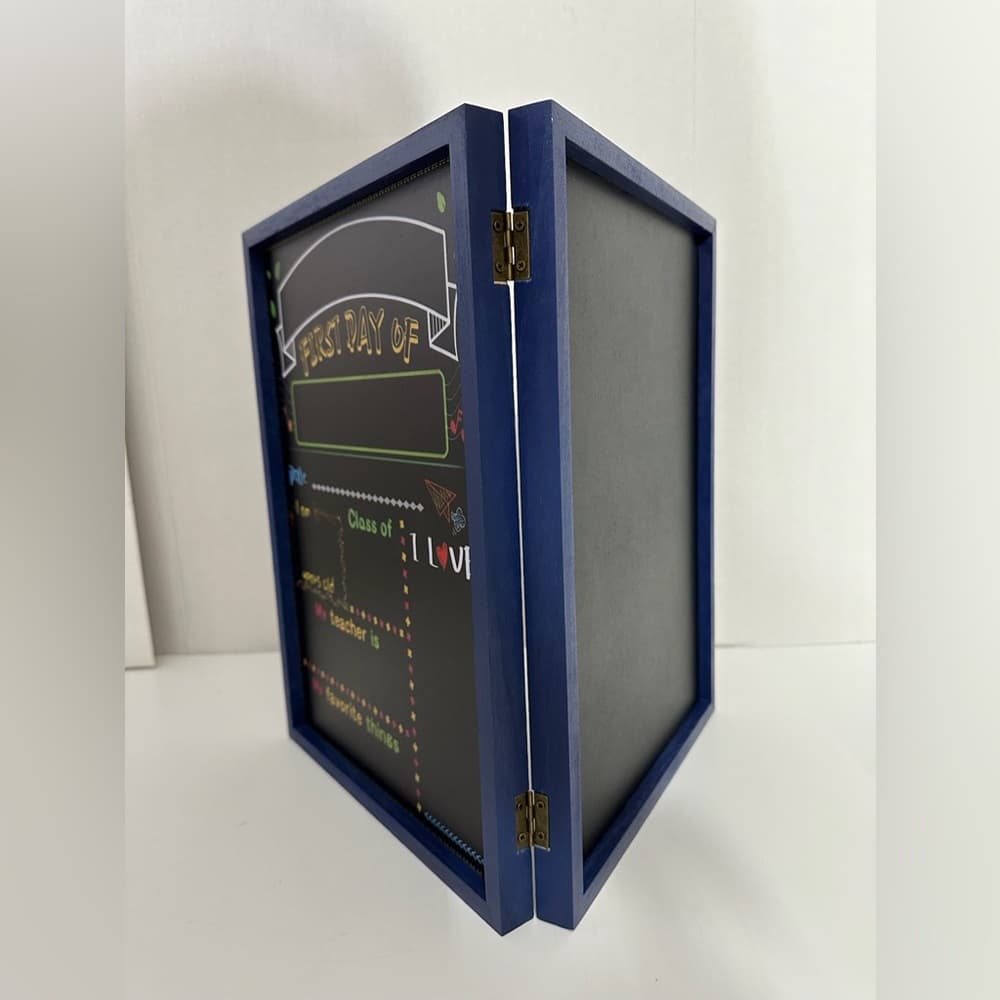 NIB First Last Day of School Folding Double Sided Chalkboard Photo Prop Blue - Thumbnail 3