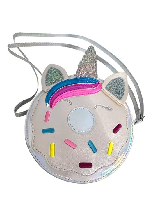 NWT Cat & Jack Unicorn Donut Crossbody Bag Kids Glitter Holographic Whimsical - Thumbnail 10
