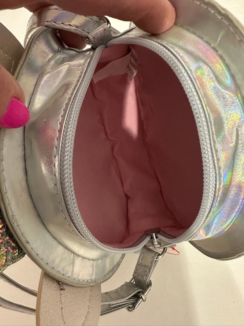 NWT Cat & Jack Unicorn Donut Crossbody Bag Kids Glitter Holographic Whimsical - Thumbnail 8