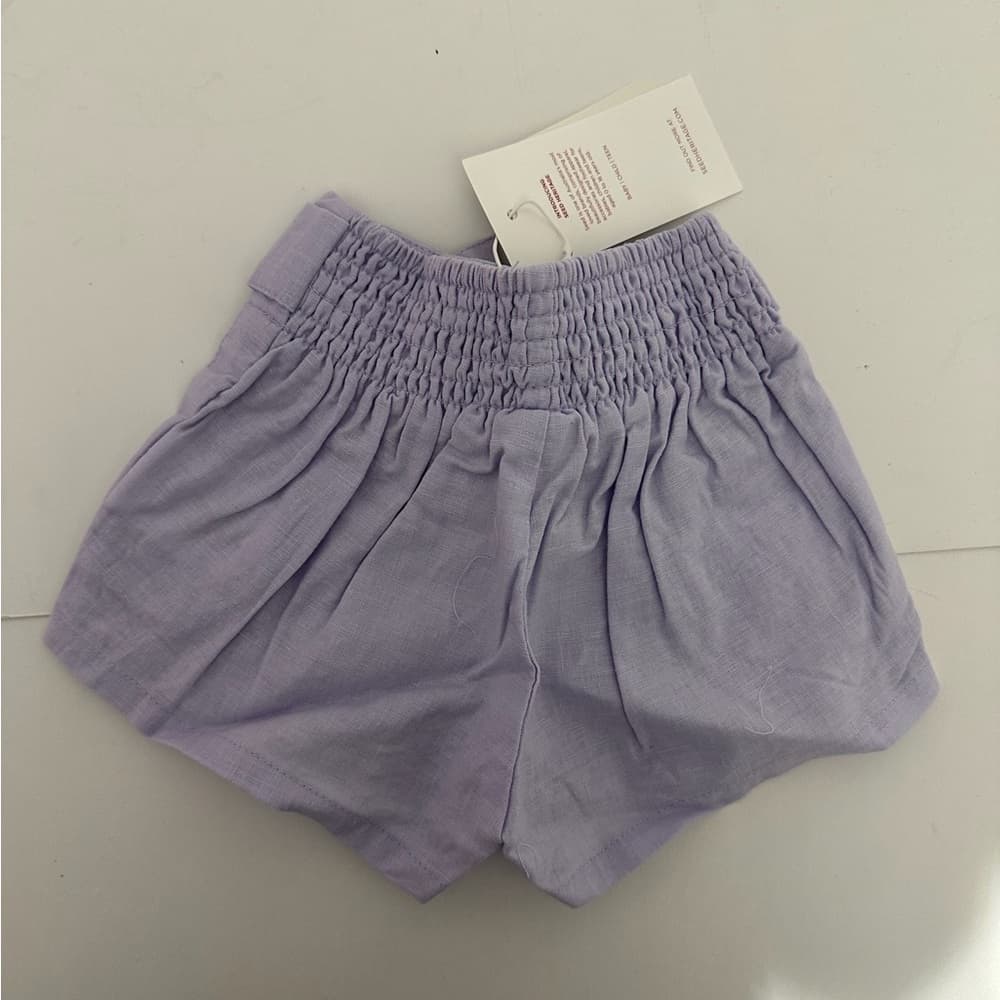 NWT Seed Heritage Baby March BG Linen Blend Paper Bag Shorts 3-6 Months Violet - Thumbnail 5