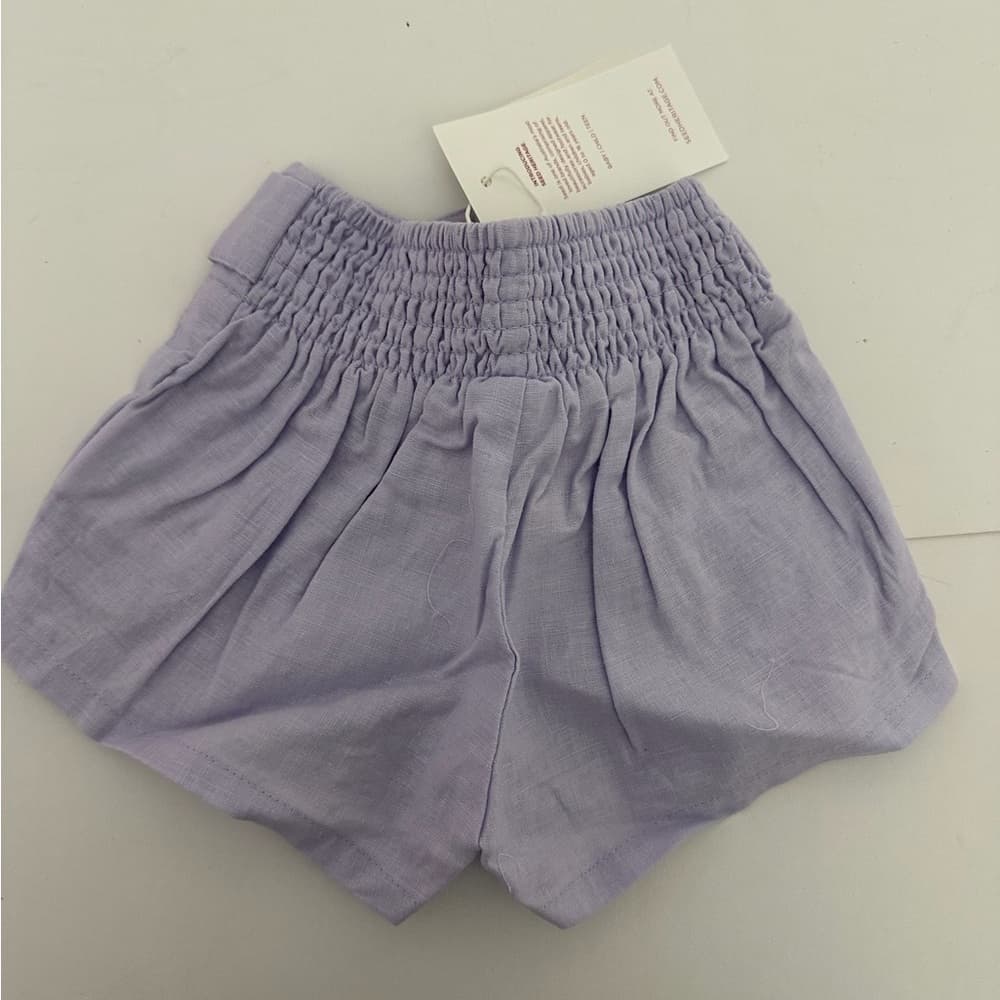 NWT Seed Heritage Baby March BG Linen Blend Paper Bag Shorts 3-6 Months Violet - Thumbnail 2
