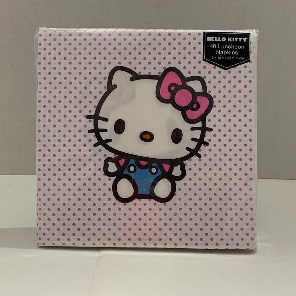 Hello Kitty Polka Dot Lunch Napkins (40) Party Supplies Birthday Celebrations - Thumbnail 2
