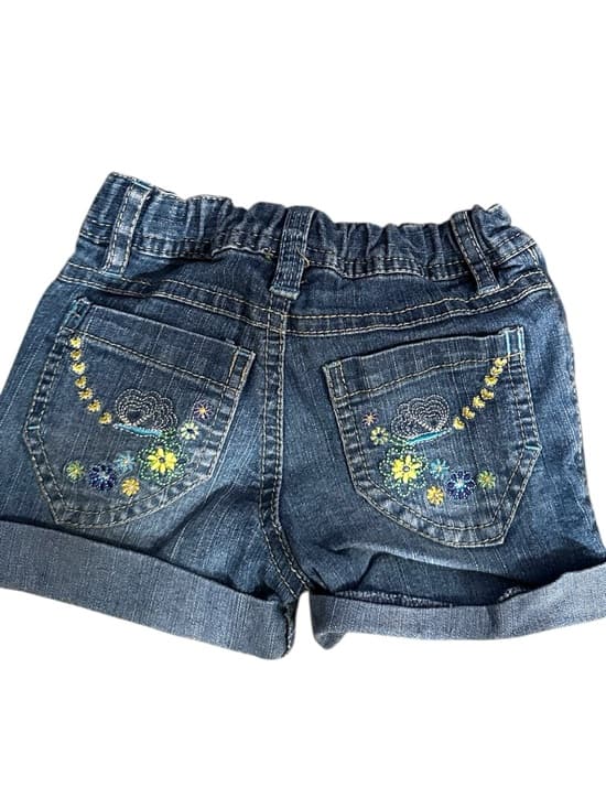 Arizona Jean Co Embroidered Floral Denim Shorts Size 2T Bohemian Flower Child - Thumbnail 7