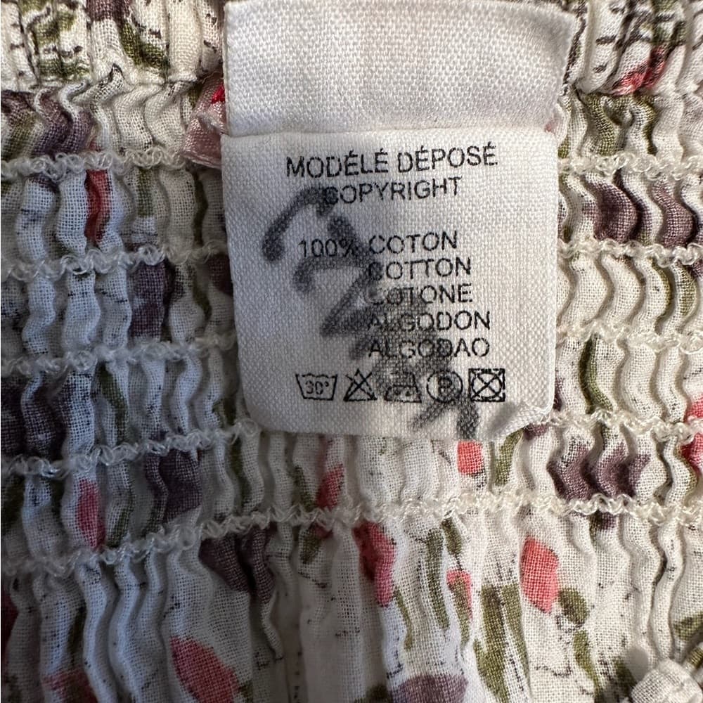 Bonpoint Floral Print Tiered Cotton Skirt with Elastic Drawstring Waist Girls 6 - Thumbnail 6