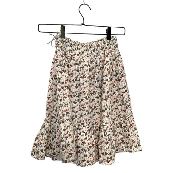 Bonpoint Floral Print Tiered Cotton Skirt with Elastic Drawstring Waist Girls 6 - Thumbnail 12
