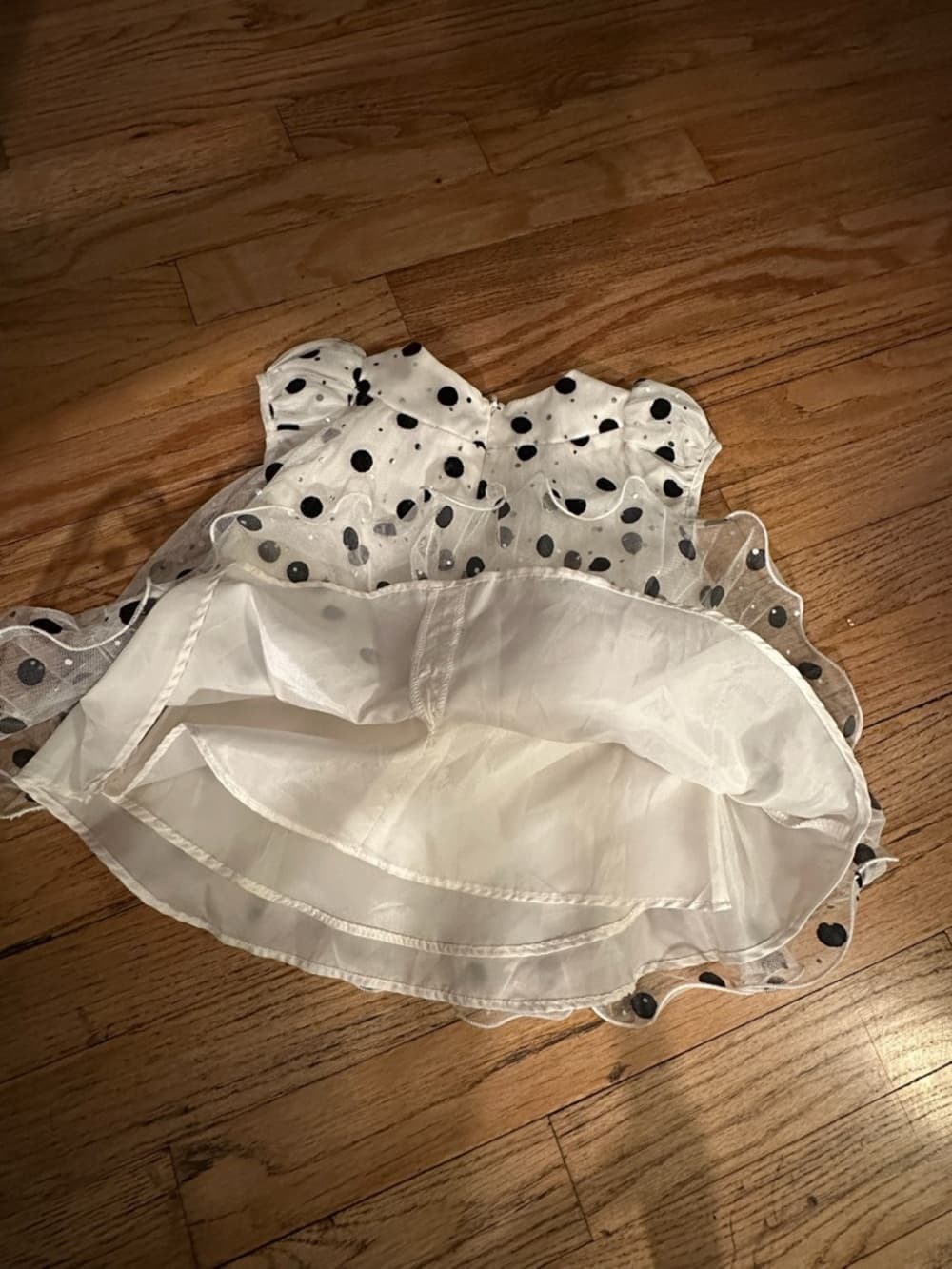 Iris & Ivy Baby Girl Black White Polka Dot Tulle Party Dress 6/9M Princess Dress - Thumbnail 2