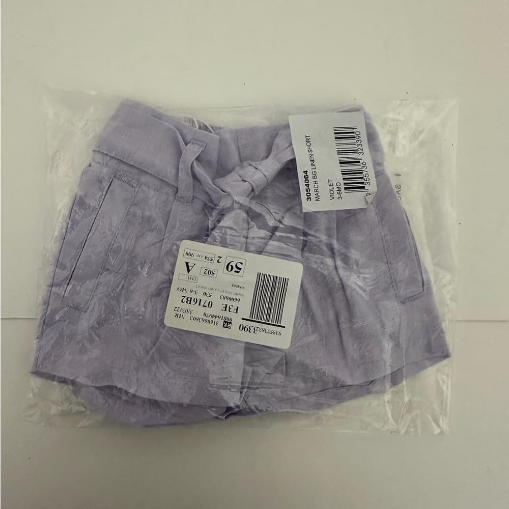 NWT Seed Heritage Baby March BG Linen Blend Paper Bag Shorts 3-6 Months Violet - Thumbnail 11
