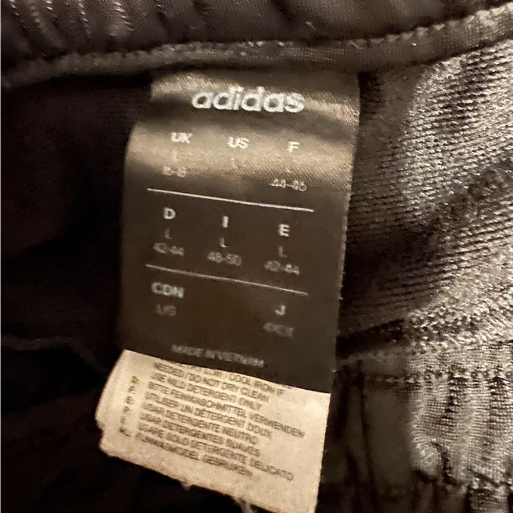 ADIDAS Track Pants Black with White Stripes Size Youth Large Sporty Athletic - Thumbnail 5