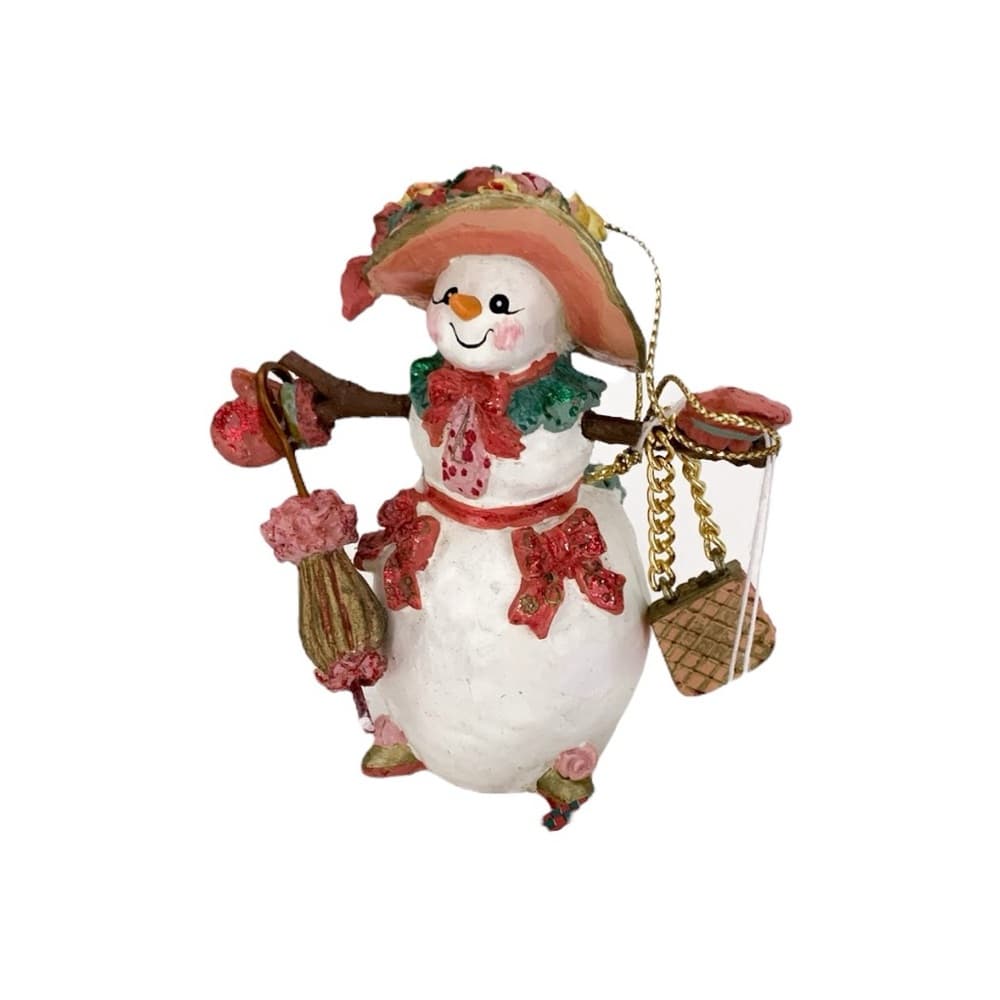 NWT Stylish Snowman Ornament Vintage Cottagecore Charming Holiday Decor Gift - Thumbnail 9