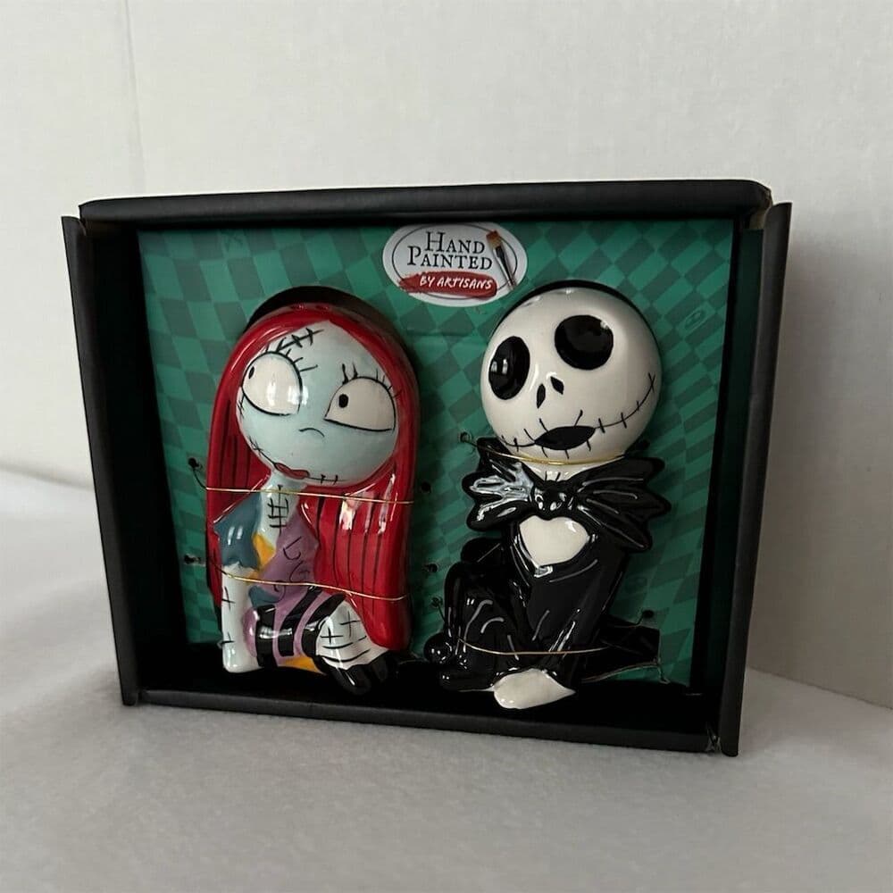 NIB Disney Nightmare Before Christmas Salt Pepper Shakers Ceramic Jack Sally - Thumbnail 7