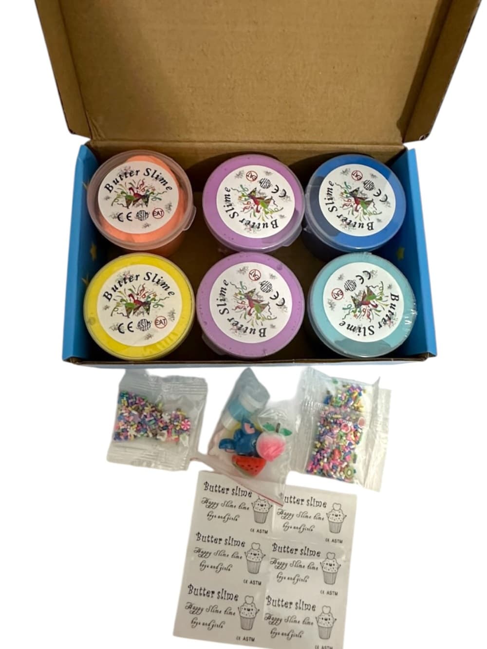 NIB Butter Slime DIY Unicorn Slime Kit 6 Pack With Charms & Sprinkles Great Gift - Thumbnail 7