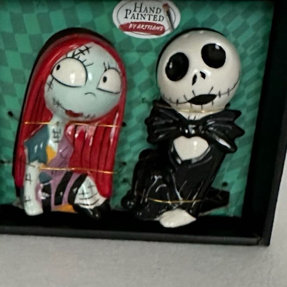 NIB Disney Nightmare Before Christmas Salt Pepper Shakers Ceramic Jack Sally - Thumbnail 6
