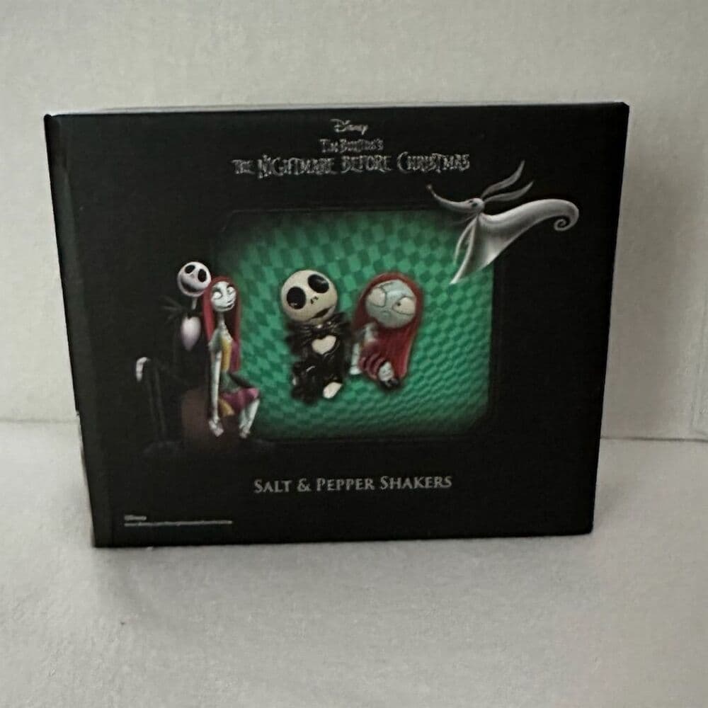 NIB Disney Nightmare Before Christmas Salt Pepper Shakers Ceramic Jack Sally - Thumbnail 4