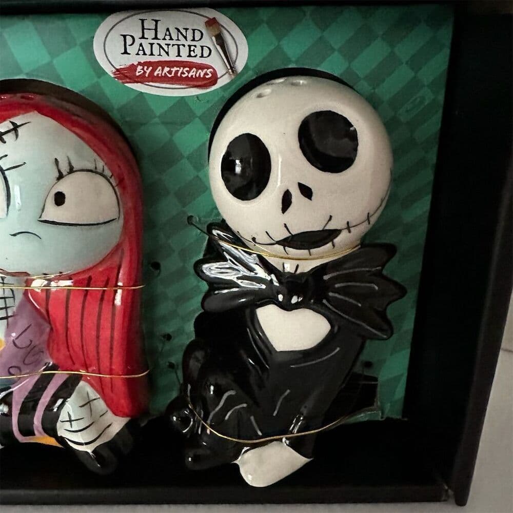 NIB Disney Nightmare Before Christmas Salt Pepper Shakers Ceramic Jack Sally - Thumbnail 2