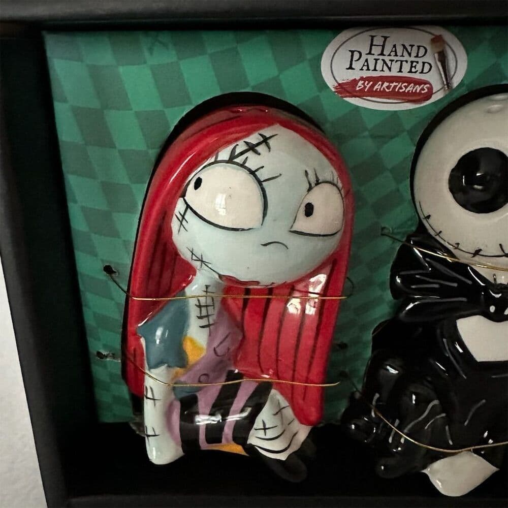 NIB Disney Nightmare Before Christmas Salt Pepper Shakers Ceramic Jack Sally