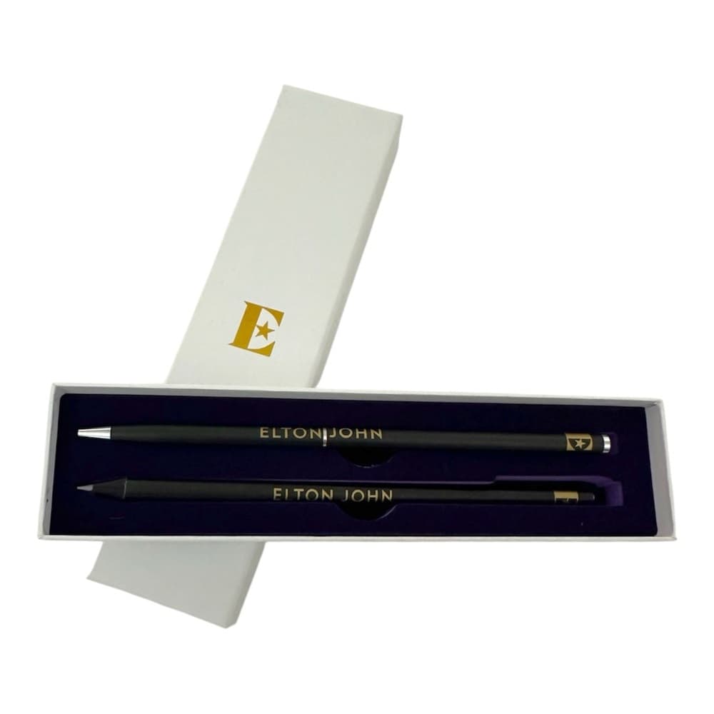NEW Elton John Luxury Pen And Pencil Gift Set Black Gold Stationery Holiday Gift - Thumbnail 5