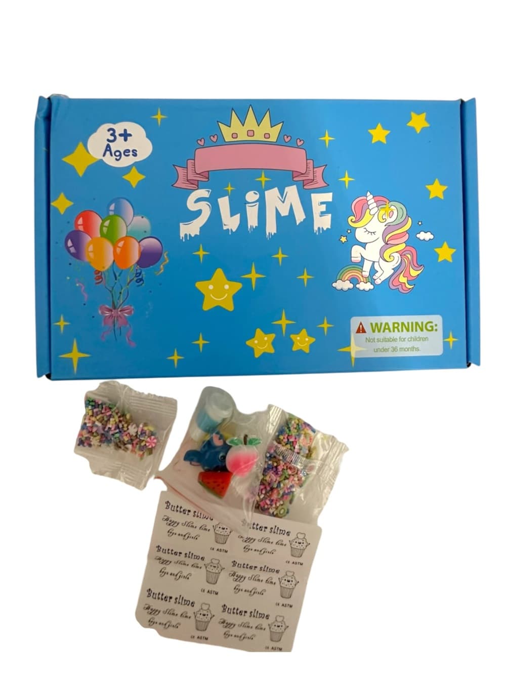 NIB Butter Slime DIY Unicorn Slime Kit 6 Pack With Charms & Sprinkles Great Gift - Thumbnail 6