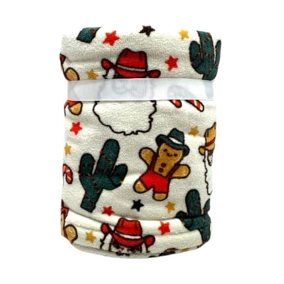NWT Deborah Connolly Designs Cowboy Western Christmas Gingerbread Hand Towel - Thumbnail 5