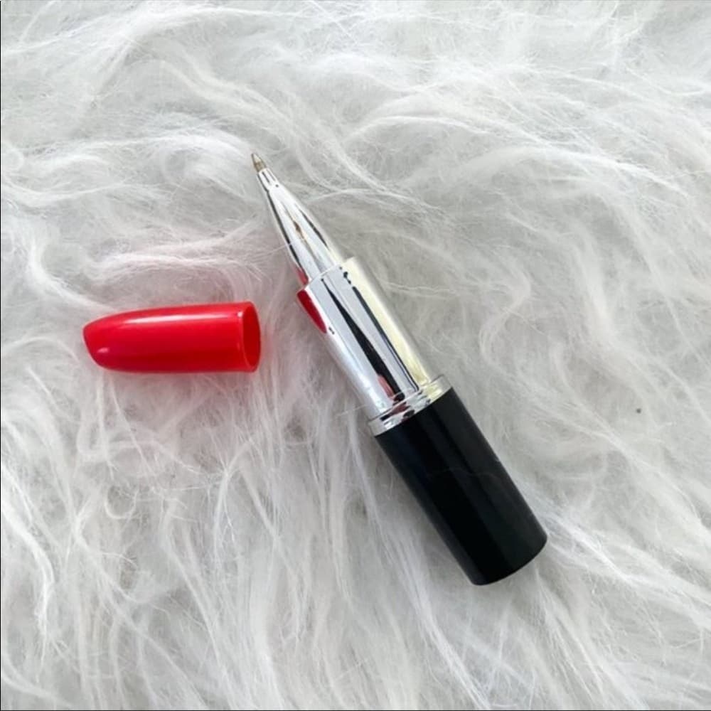 Lipstick Shaped Pen | Makeup-Inspired Writing Tool Gift for Makeup Artist - Red - Thumbnail 5