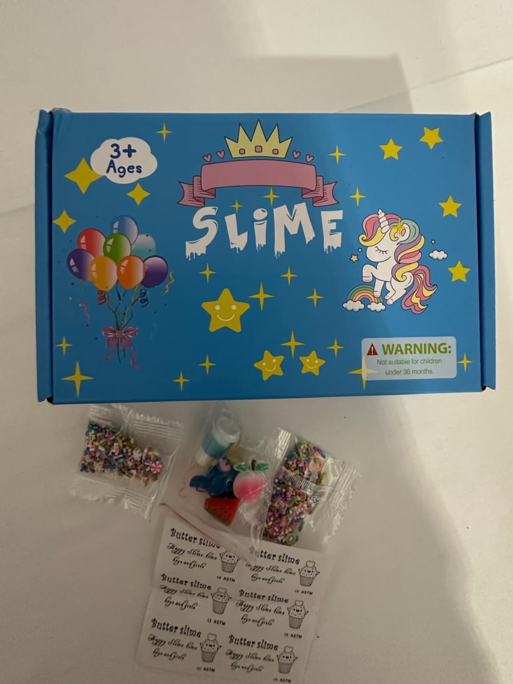 NIB Butter Slime DIY Unicorn Slime Kit 6 Pack With Charms & Sprinkles Great Gift